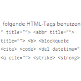 HTML Tags unter Kommentarfeld entfernen